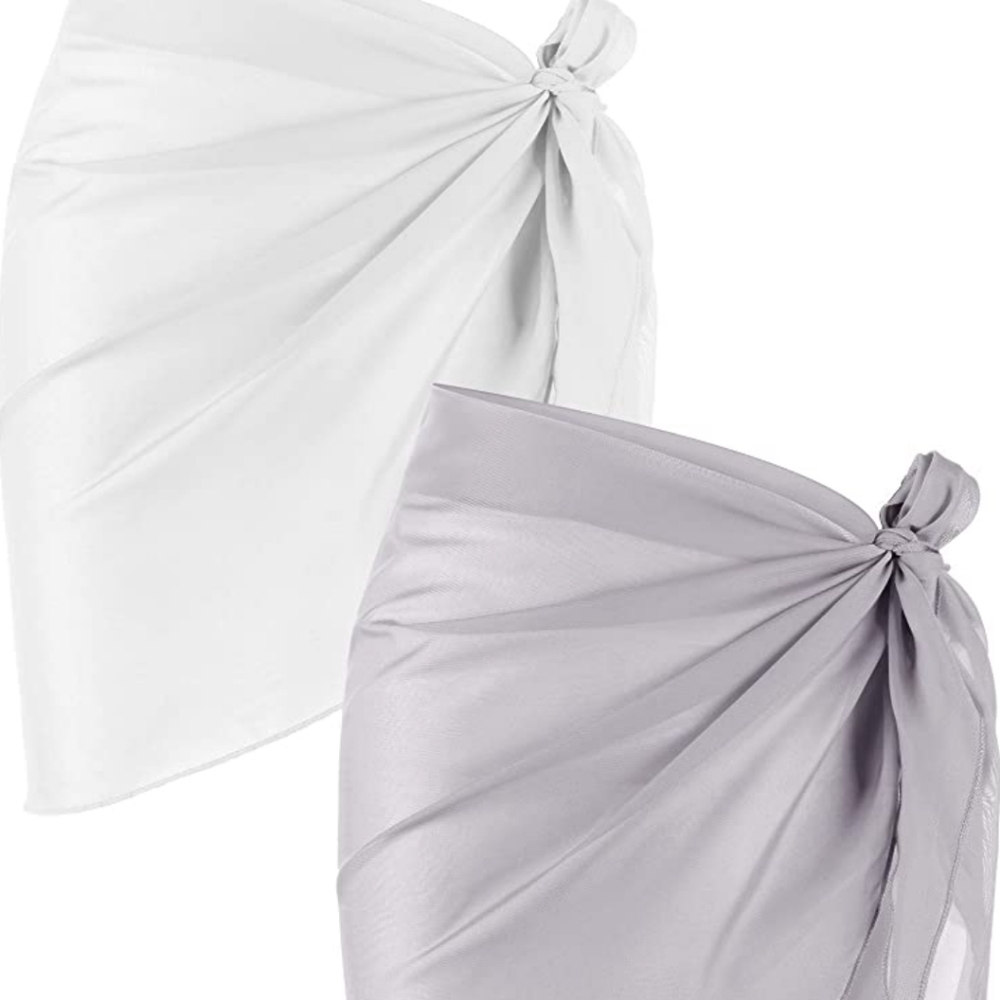 NWT Two Piece Chiffon Cover Up Beach Wrap Sarong